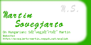 martin sovegjarto business card